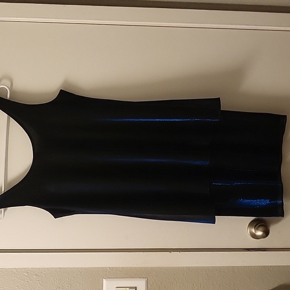 Patra Petite Blue Shiny metallic dress size 6 - Picture 3 of 8